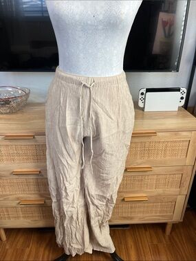 A&F Crinkle Wide Leg Pull-On Pant